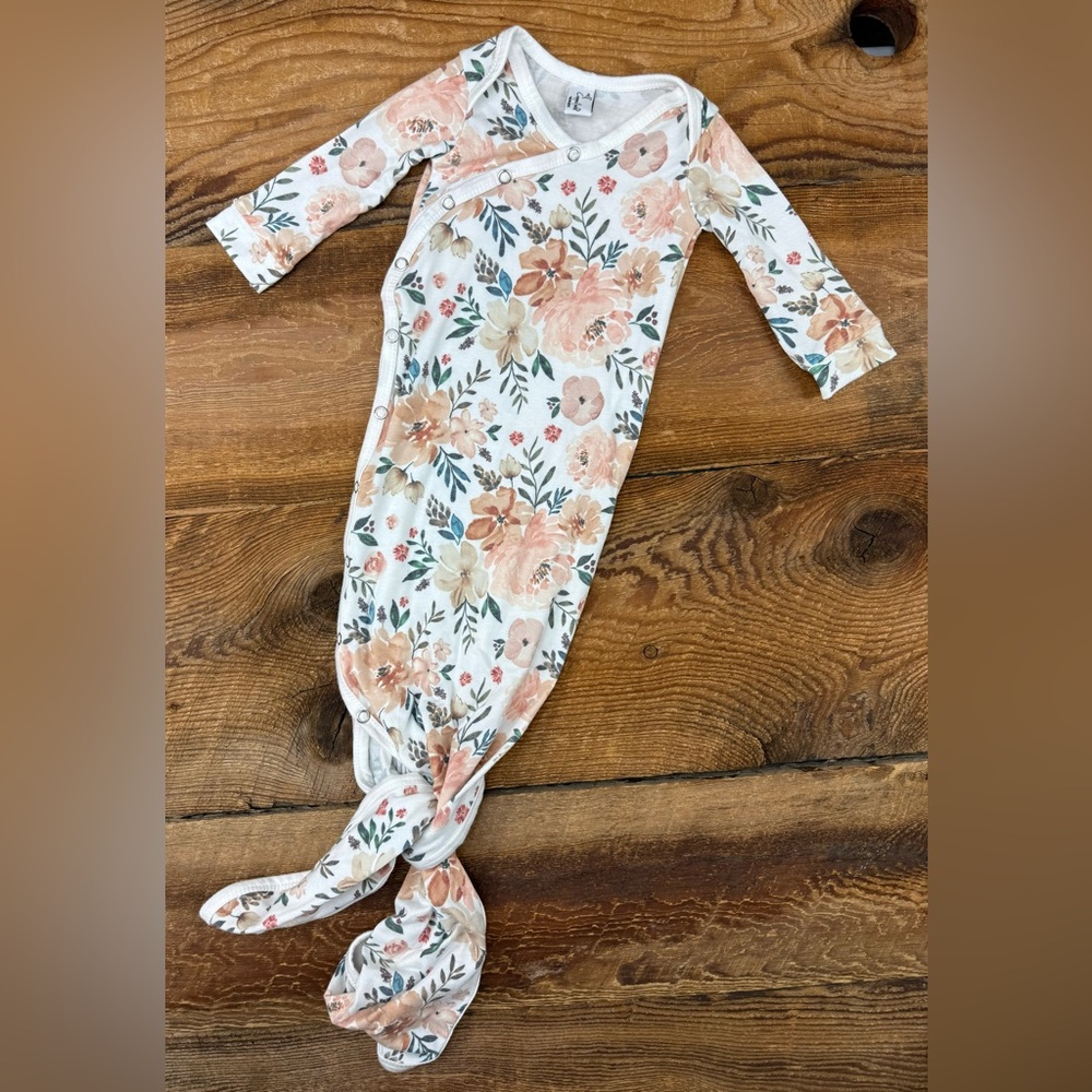 Copper Pearl Bamboo Floral Knotted Gown